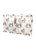 Horse Icon Brown Quilted Tote