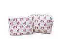 Horse Icon Fuchsia Quilted Makeup Bag