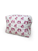 Horse Icon Fuchsia Quilted Makeup Bag