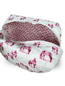 Horse Icon Fuchsia Quilted Makeup Bag