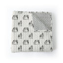 Horse Icon Linen / Black Baby Blanket