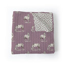 Horse Icon Purple/Linen Baby Blanket