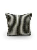 "Howdy" Ticking Stripe Black/Linen Quilted Mini Pillow 8" x 8"