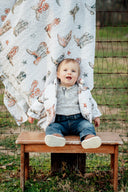 Thunderbird Boots Neutral Baby Blanket