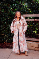Natalie Floral Pink Quilted Maxi Coat *Web Exclusive*