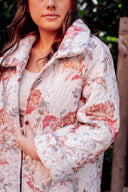 Natalie Floral Pink Quilted Maxi Coat *Web Exclusive*