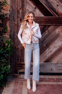 Natalie Floral Pink Quilted Cate Vest