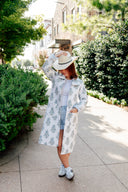 Claire Blue Quilted Duster