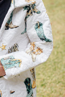 Game Day Green and Gold Thunderbird Boots Quilted Snap Jacket