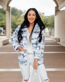 Aledo Toile Navy Quilted Jacket