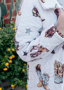 Game Day Maroon Thunderbird Boots Quilted Snap Jacket