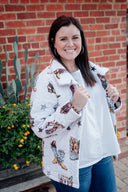 Game Day Maroon Thunderbird Boots Quilted Jacket