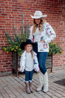 Game Day Red and Black Thunderbird Boots Youth Quilted Snap Jacket