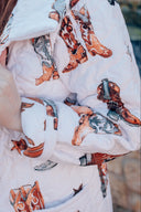 Game Day Orange Thunderbird Boots Quilted Snap Jacket