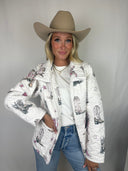 Thunderbird Boots Pink Quilted Jacket