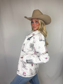 Thunderbird Boots Pink Quilted Jacket