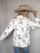 Thunderbird Boots Pink Quilted Jacket