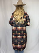 Shiloh Maroon Quilted Duster