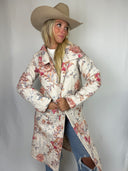 Natalie Floral Pink Quilted Duster