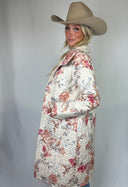 Natalie Floral Pink Quilted Duster