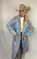 Thunderbird Boots Chambray Quilted Duster