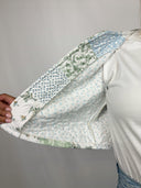 Waverly Patchwork Blue Cropped Quilted Jacket