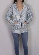 Laramie Patchwork Light Blue Quilted Snap Jacket
