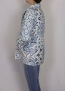 Laramie Patchwork Light Blue Quilted Snap Jacket