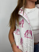 Horse Icon Fuchsia Quilted Ruby Vest