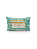 "I May Look Calm" Turquoise Quilted Mini Pillow 8" x 12"