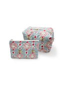 Jules Blue Quilted Makeup Bag
