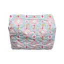 Jules Blue Quilted Makeup Bag