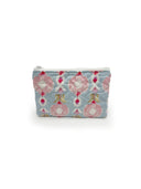 Jules Blue Quilted Makeup Bag