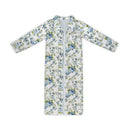 Juliette Floral Blue Quilted Maxi Coat *Web Exclusive*