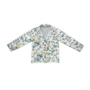 Juliette Floral Blue Quilted Snap Jacket
