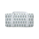 June Floral Blue Quilted Weekender Duffle Bag