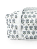 June Floral Blue Quilted Weekender Duffle Bag