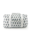 June Floral Blue Quilted Weekender Duffle Bag