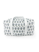 June Floral Blue Quilted Weekender Duffle Bag