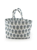 June Floral Blue Quilted Handbag