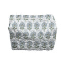June Floral Blue Quilted Makeup Bag