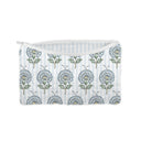 June Floral Blue Quilted Makeup Bag