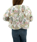Jungle Canopy Pastel Cropped Quilted Jacket