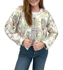 Jungle Canopy Pastel Cropped Quilted Jacket