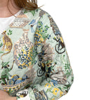 Jungle Canopy Sage Cropped Quilted Jacket