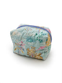 Erin & Ben Co. Jungle Whisper Blue Quilted Makeup Bag