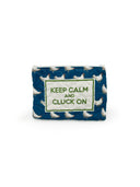 "Keep Calm and Cluck On" Peacock Quilted Makeup Bag