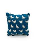 "Keep Calm and Cluck On" Peacock Quilted Mini Pillow 8" x 8"