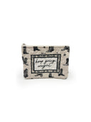 "Keep Going Cowgirl" Linen / Black Quilted Makeup Bag