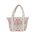 Kinsley Medallion Sand Fuchsia Zipper Tote Bag